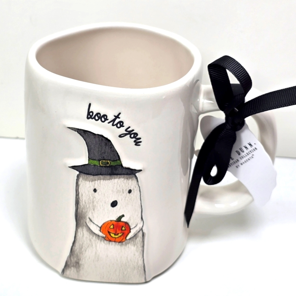 Rae Dunn Boo To You Halloween Mug Ghost Pumpkin NWT